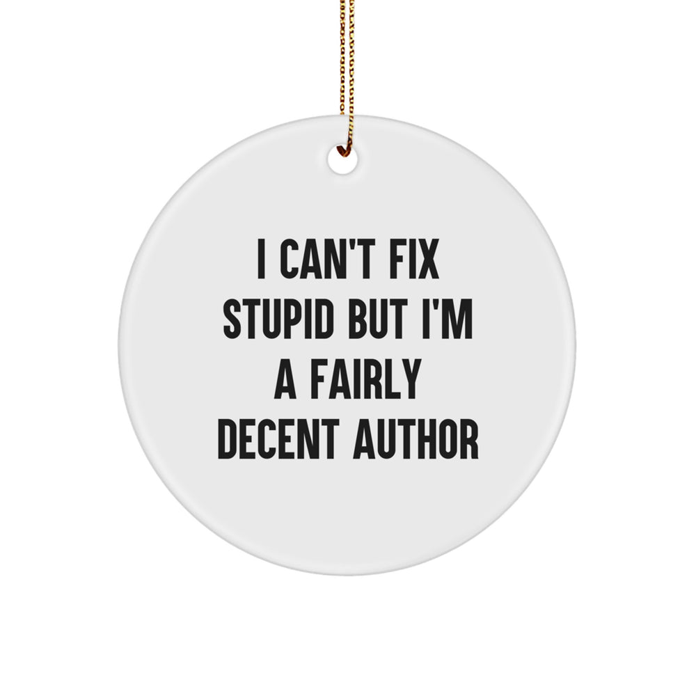 Funny Author Circle Ornament, Gifts for Authors, Author Christmas Unique Gifts from Friends - Image 1