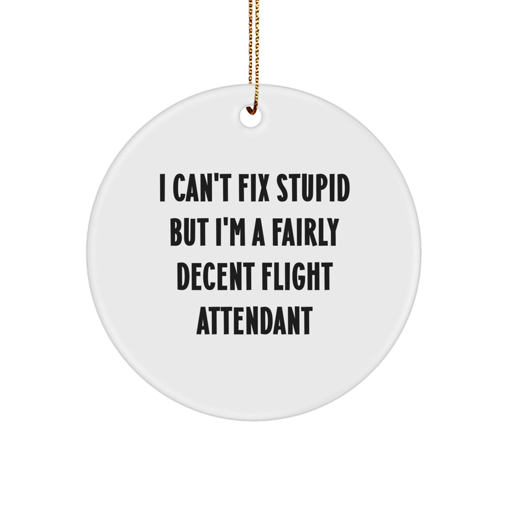 Funny Flight Attendant Gifts for Friends from Coworkers, Unique Circle Ornament for Christmas - Image 1