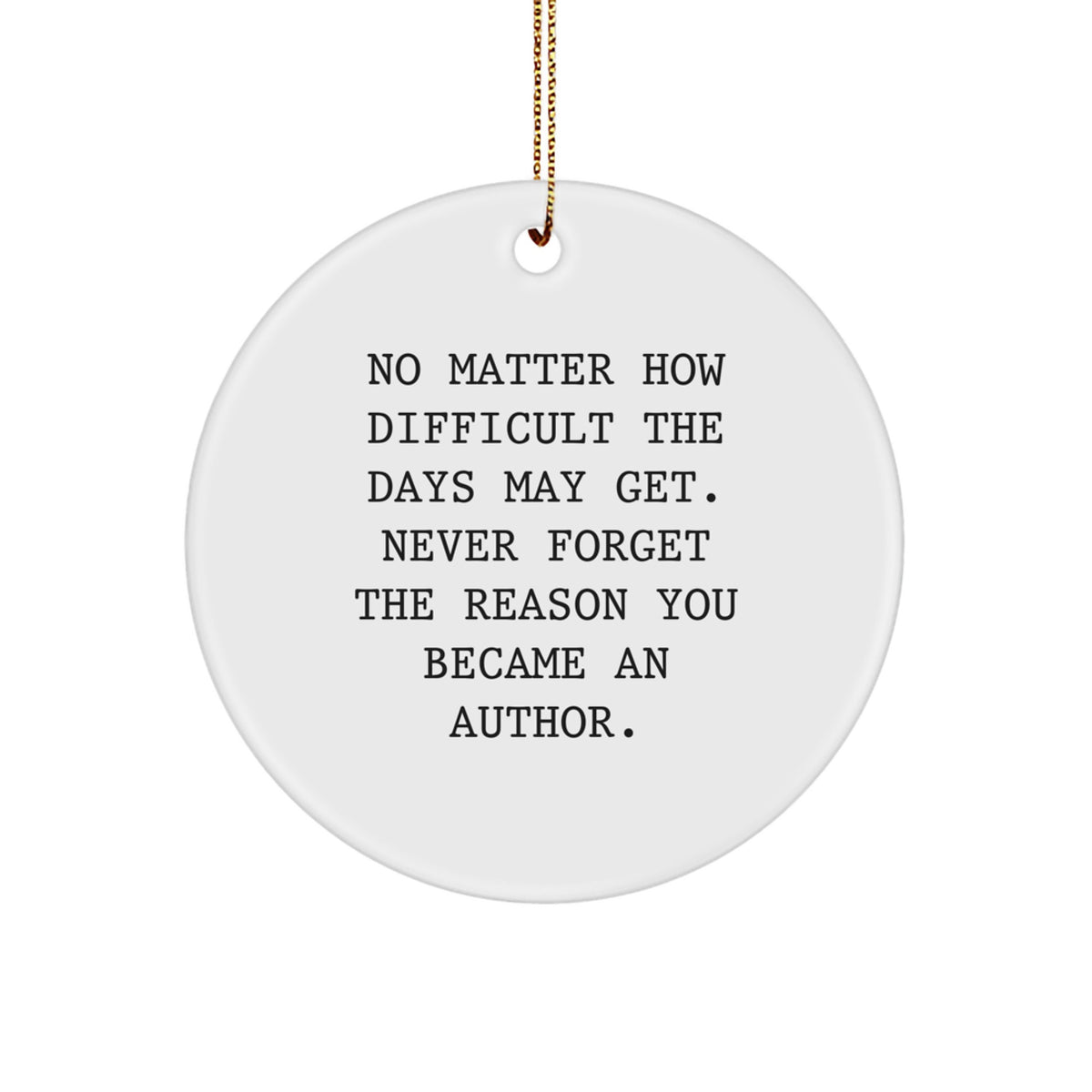 Author Circle Ornament Gifts from Friends for Authors at Christmas - Image 1