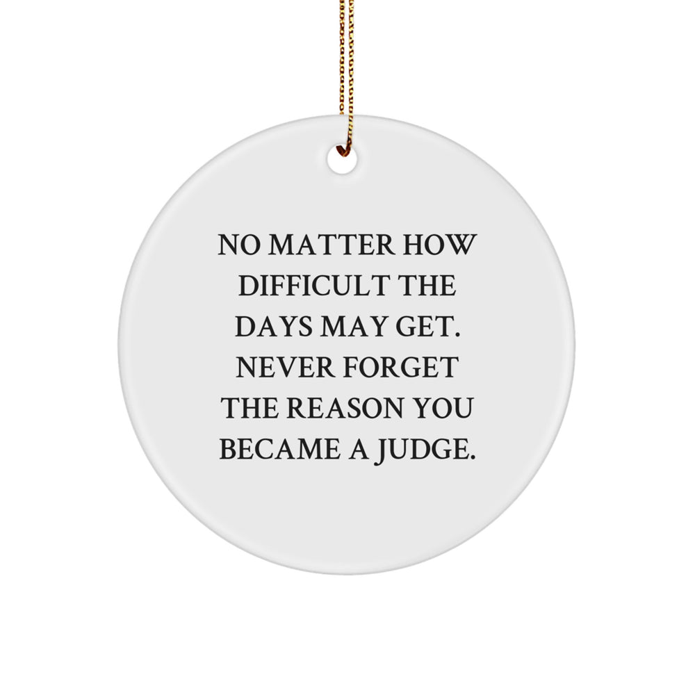 Funny Judge Gifts from Men to Judge Friends, Inspirational Circle Ornament for Christmas Unique Gifts - Image 1