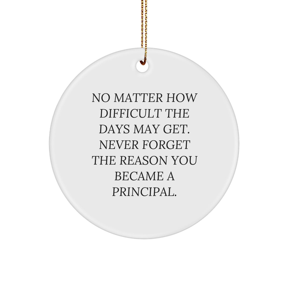 Gifts from Family for Principal - Never Forget the Reason You Became a Principal Christmas Circle Ornament - Image 1