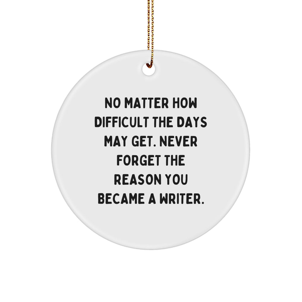 Funny Writer Inspirational Circle Ornament Gifts from Friends for Writer Men Christmas Unique Gifts - Image 1