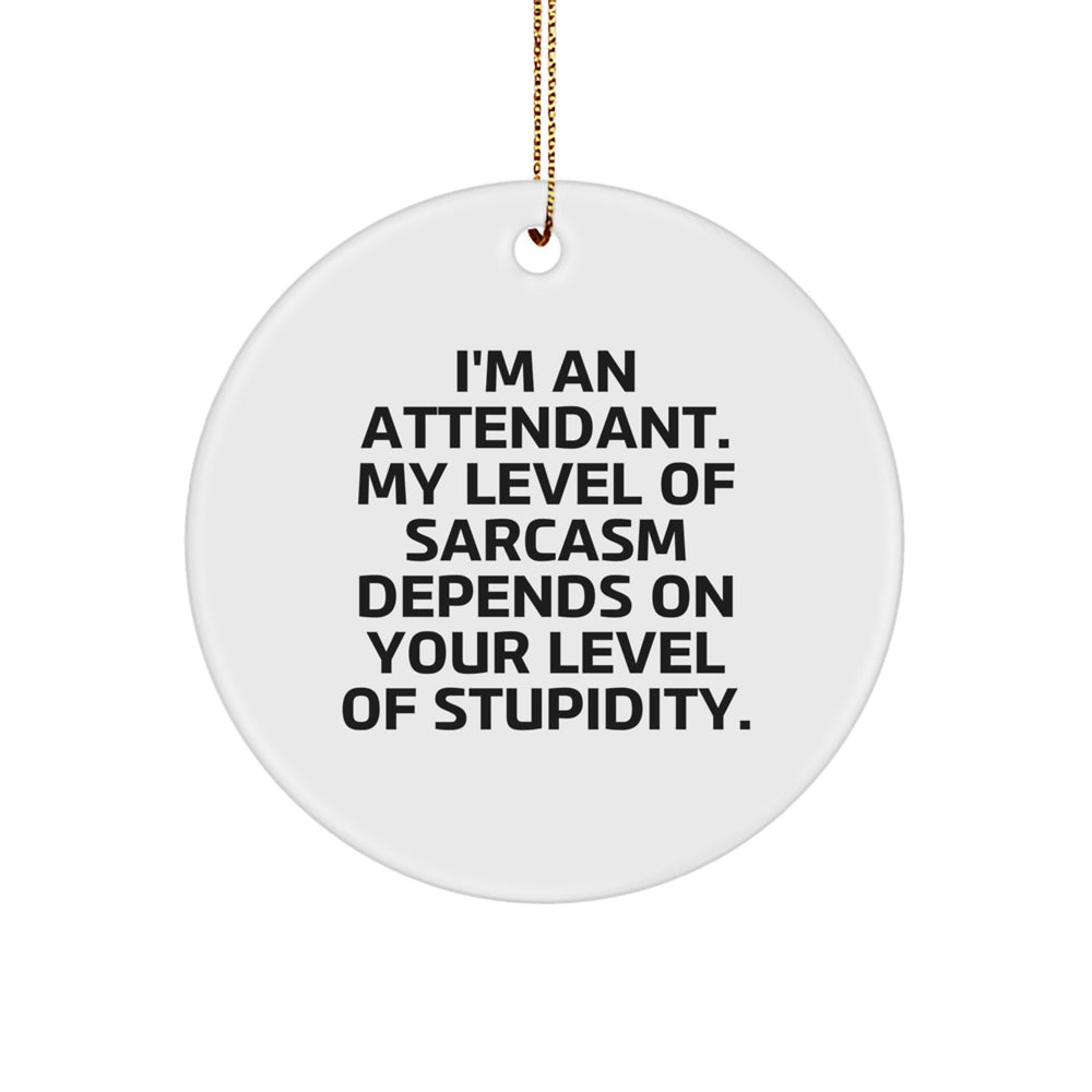 Funny Attendant Gifts from Friends for Men Attendant, Circle Ornament, Christmas Unique Gifts - Image 1