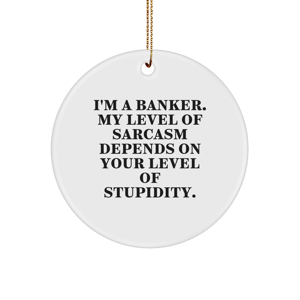 Funny Banker Gifts from Friends - Unique Circle Ornament for Christmas - I'm A Banker - Image 1
