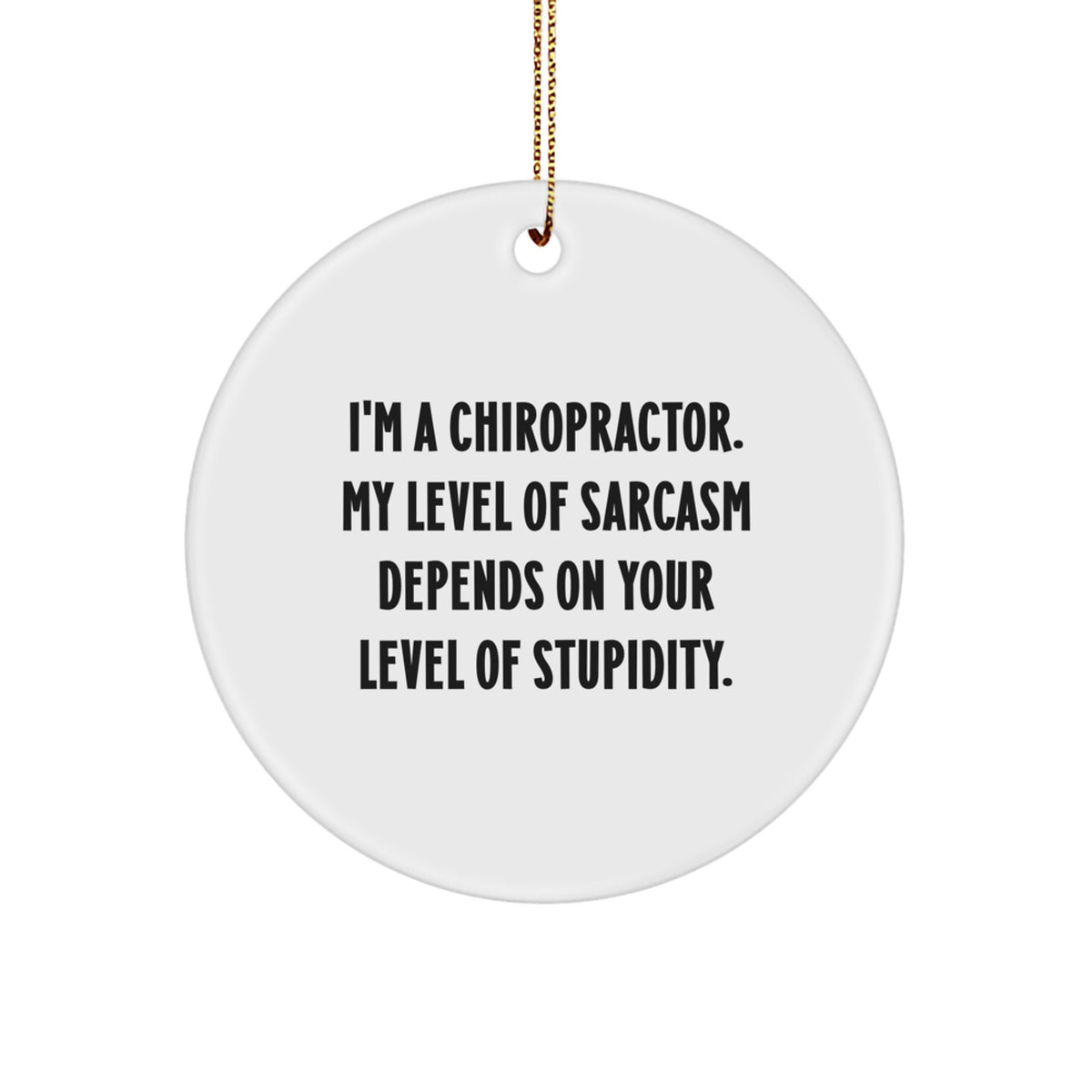 Funny Chiropractor Gifts for Men, Unique Christmas Ornaments from Friends, Sarcasm Humor Circle Decor - Image 1