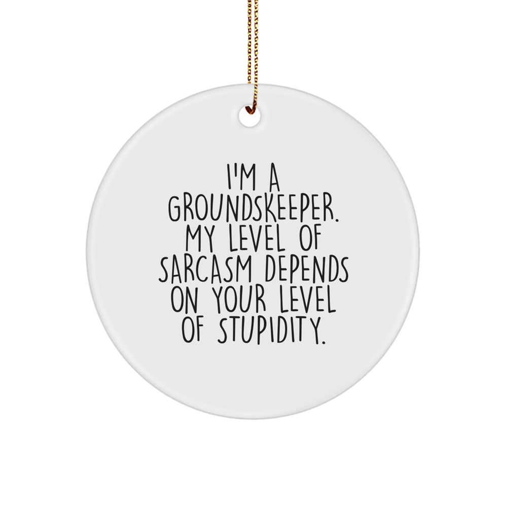 Funny groundskeeper Gifts from Friends for groundskeeper Men Christmas Unique Circle Ornament - Image 1