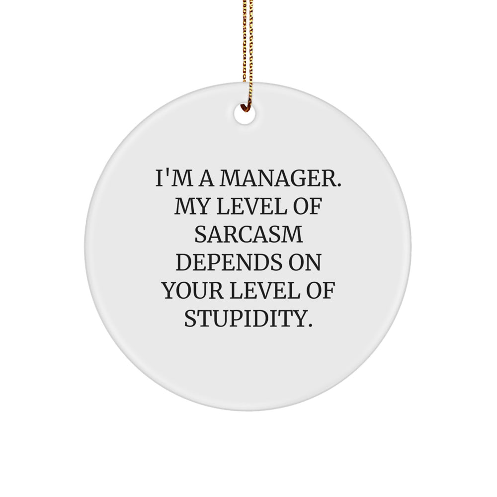 Funny Manager Gifts for Men, Gifts from Friends for the Manager in Charge, Christmas Unique Circle Ornament, I'm A Manager. - Image 1