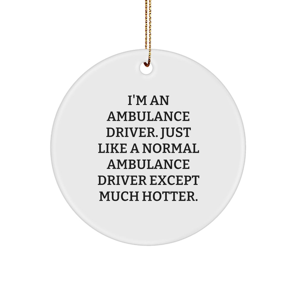 Funny Ambulance Driver Gifts from Friends - I'm An Ambulance Driver Circle Ornament for Christmas, Unique Ambulance Driver Gifts for Men - Image 1