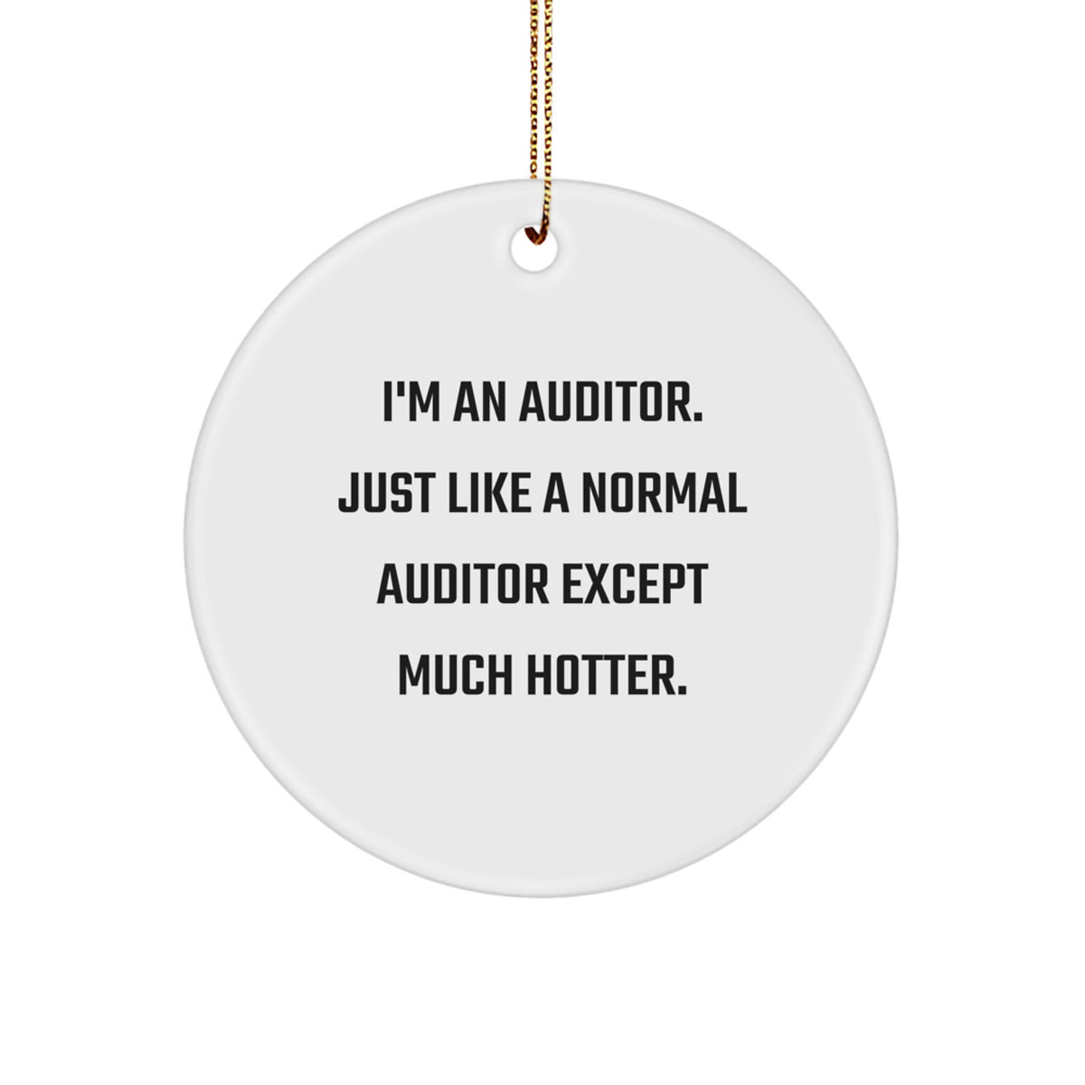 Auditor Gifts from Friends - I'm An Auditor. Just Like A Normal Auditor Except Much Hotter. Circle Ornament for Christmas - Image 1