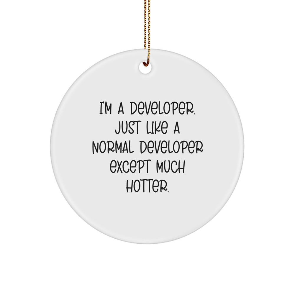 Christmas Circle Ornament for the Hot Dev, Gifts from Friends, Perfect for the Developer's Office or Home - Image 1