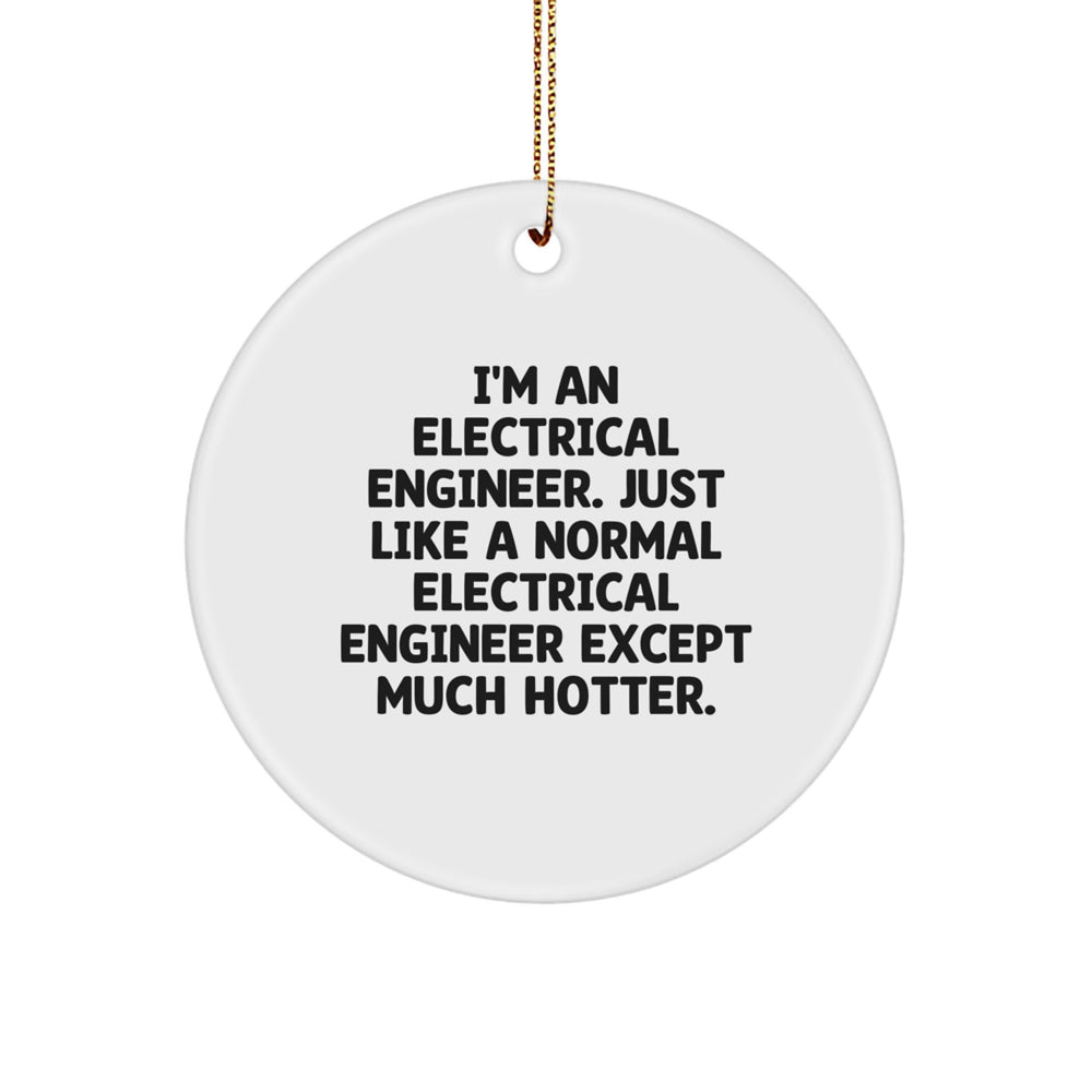 Electrical Engineer Gifts from Friends - 'I'm An Electrical Engineer' Circle Ornament, White, 2.75" Tall, Christmas Unique Gifts for Electrical Engineers - Image 1