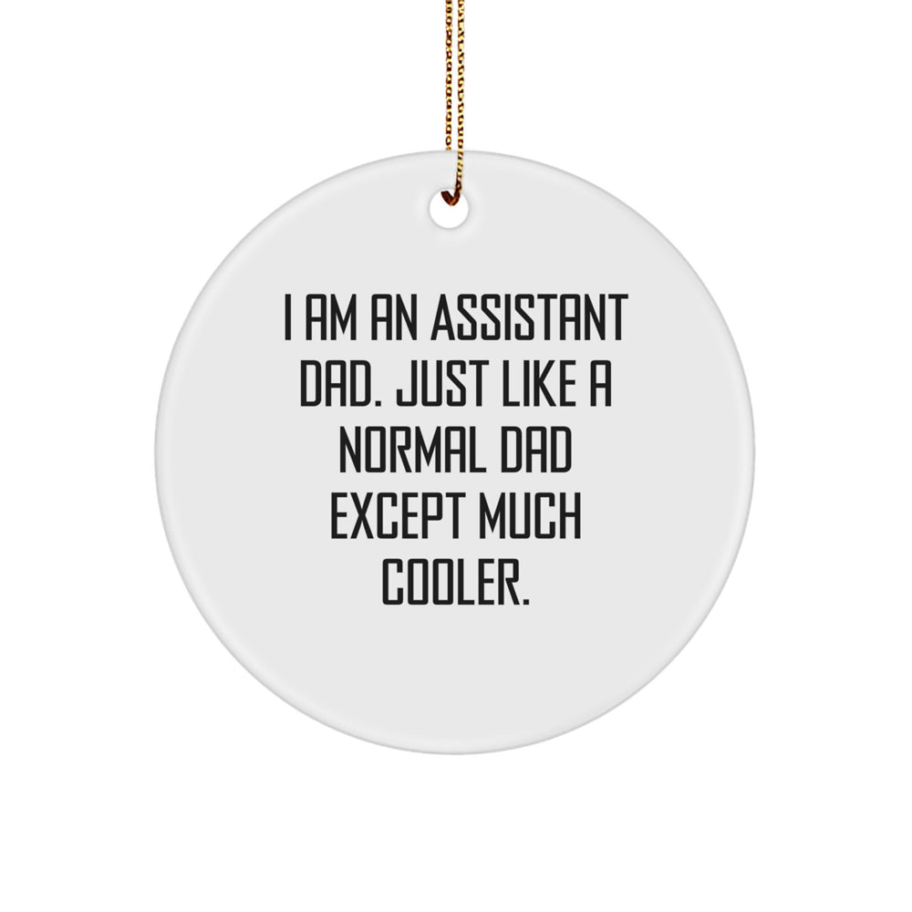 Funny Assistant Gifts for Men, Cool Assistant Circle Ornament, Christmas Unique Gifts from Men to Assistant Dad, 'I Am An Assistant Dad...' - Image 1