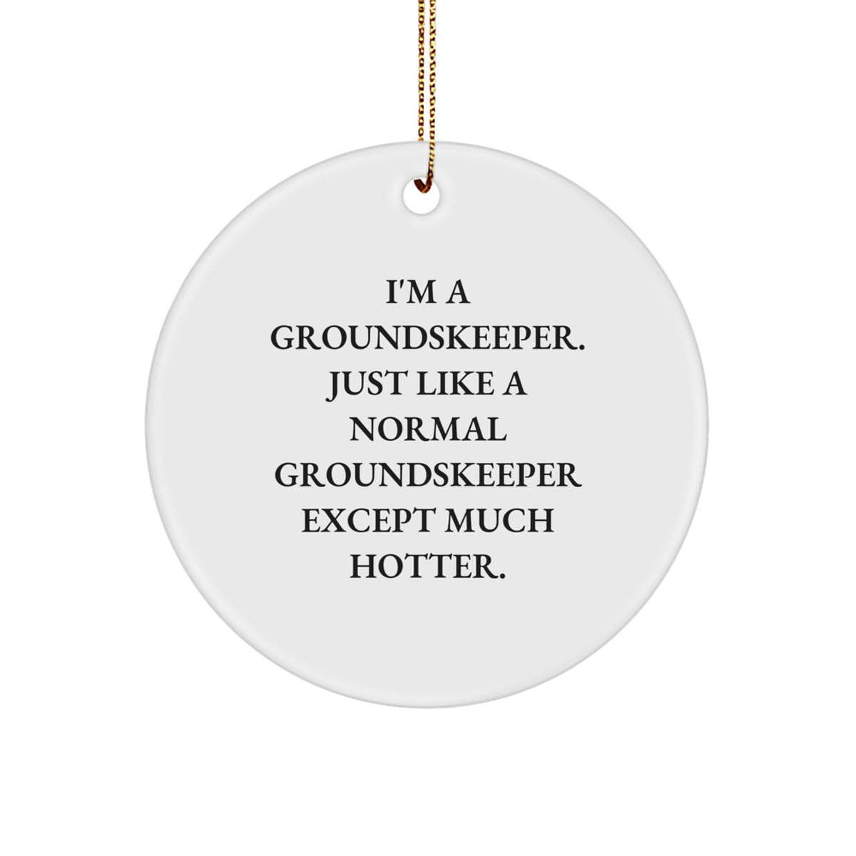groundskeeper Gifts, Funny Circle Ornament, I'm A groundskeeper, Unique Christmas Ornaments for Men, Women, Friends, and Family from Santa - Image 1