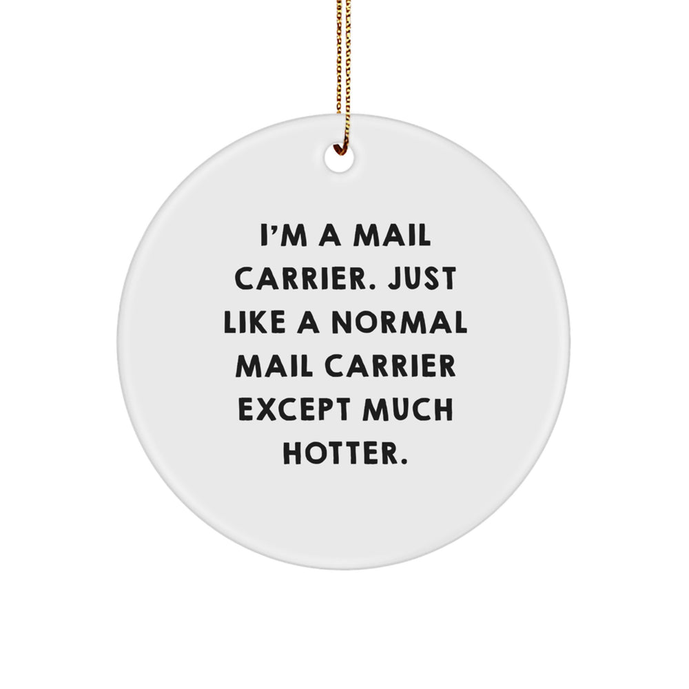 Funny Mail Carrier Gifts for Men, I'm A Mail Carrier, Circle Ornament, Christmas Unique Gifts from Family - Image 1