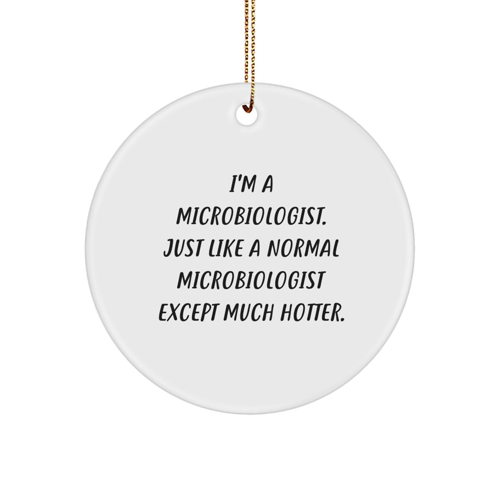 Funny Microbiologist Gifts from Friends - 'I'm A Microbiologist...' Circle Ornament for Christmas - Image 1