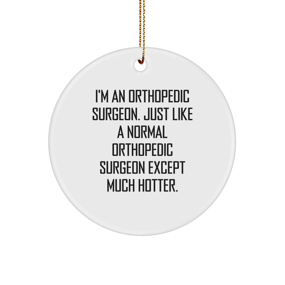 Orthopedic Surgeon Gifts, Funny Circle Ornament, Hotter Than Normal, Gifts from Men to Orthopedic Surgeon, Unique Christmas Unique Gifts for Him - Image 1
