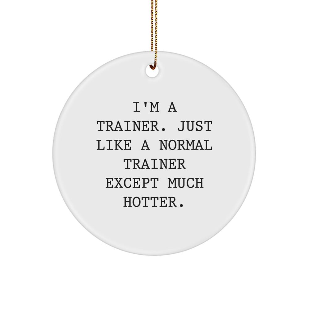 Hot Trainer Gifts from Friends for Trainer - Funny Circle Ornament, Christmas Unique Trainer Trainer Gifts - Image 1