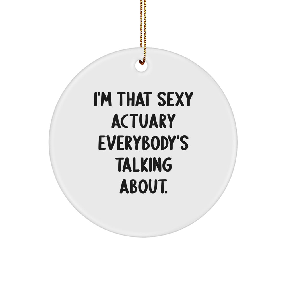 Funny Actuary Gifts, I'm That Sexy Actuary Everybody's Talking About., Circle Ornament for Men, Women, and Coworkers, Christmas Unique Gifts from Friends and Family - Image 1
