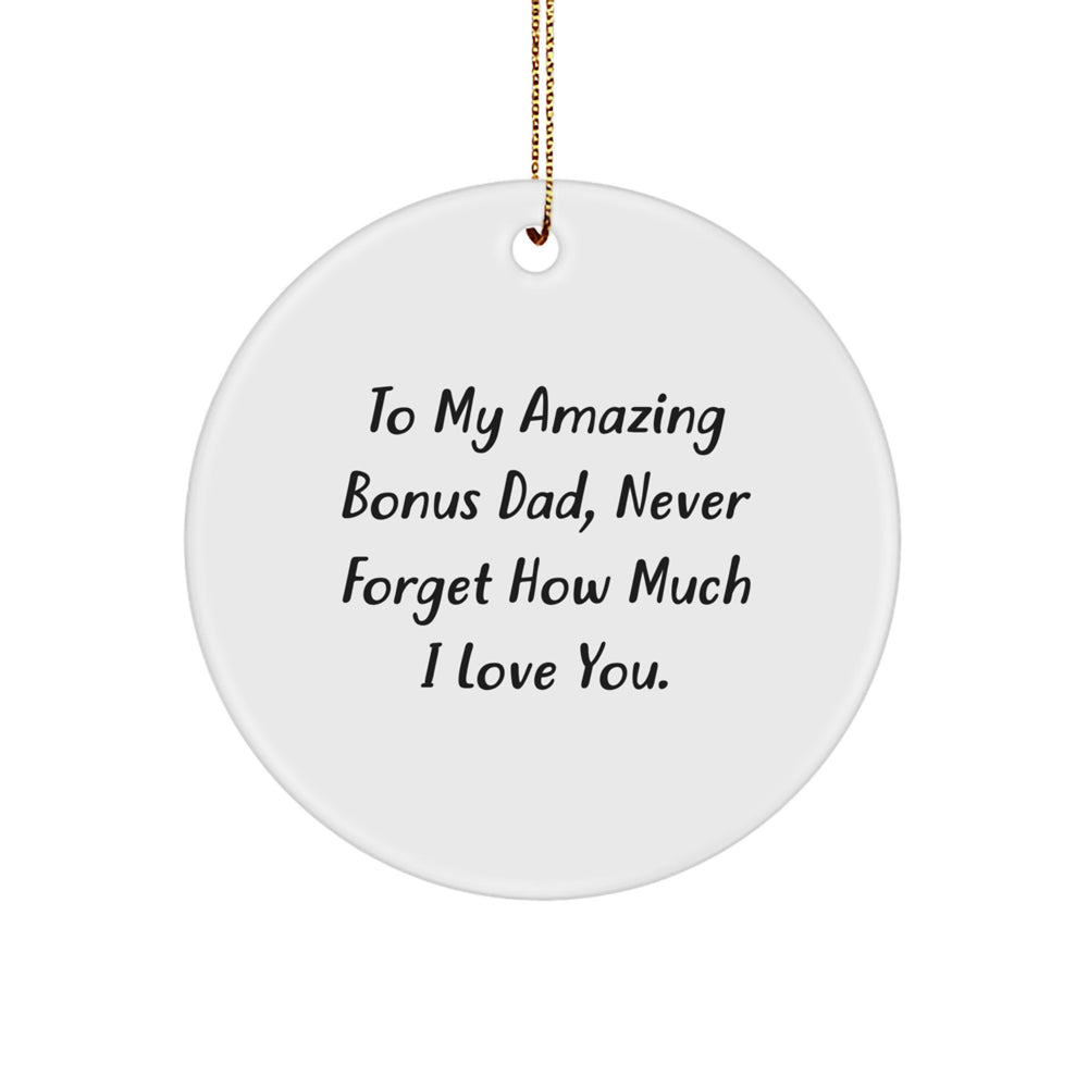 Funny Bonus Dad Gifts, To My Amazing Bonus Dad Circle Ornament for Christmas Unique Gifts from Family, Gifts for Bonus Dad, Men, Women, Friends, Coworkers, Family - Image 1