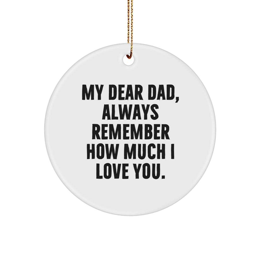 Funny Dad Gifts from Men, Cute Circle Ornament for Dad's Christmas Unique Gifts - Image 1