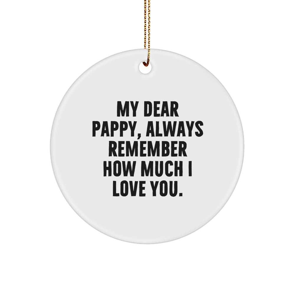 Funny Pappy Gifts, Circle Ornament, My Dear Pappy Always Remember How Much I Love You Christmas Unique - Image 1