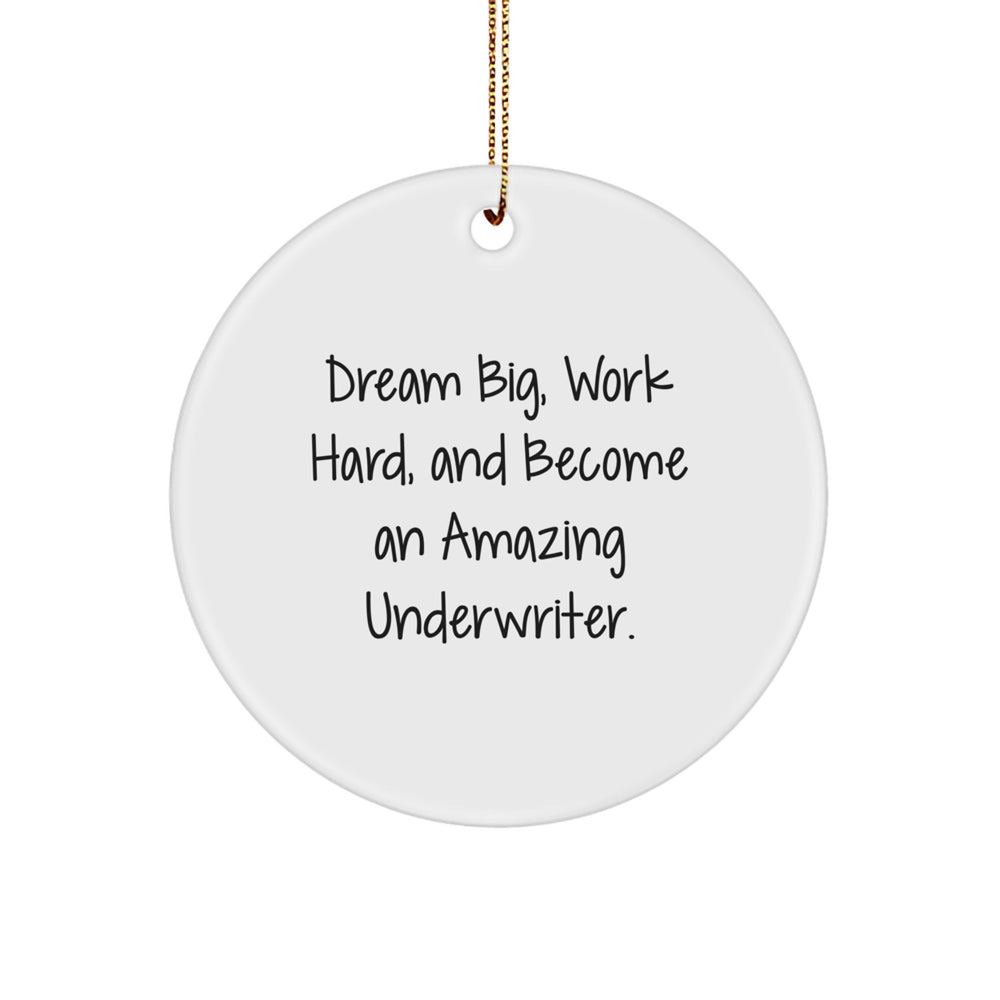 Underwriter Inspirational Gifts from Friends for Men, Funny Circle Ornament, Christmas Unique Tokens for Underwriter - Image 1