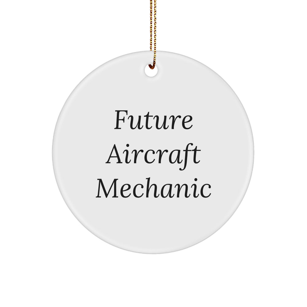 Aircraft Mechanic Christmas Unique Gifts from Friends for Future Pilot Circle Ornament - Image 1