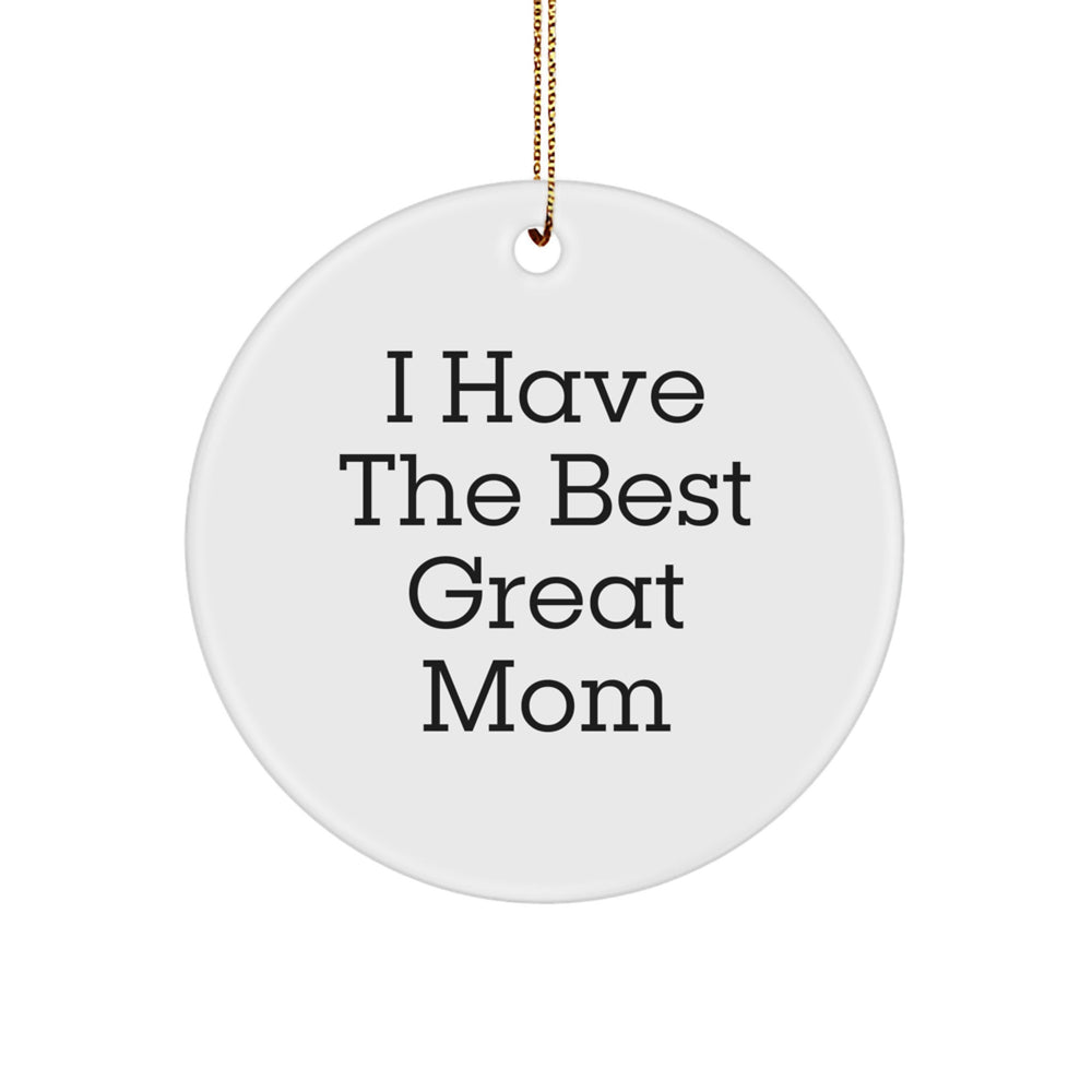 Funny Mom Gifts from Friends - I Have The Best Great Mom Circle Ornament, Christmas Unique Presents for Mom, Mom's Special Day Gift - Image 1
