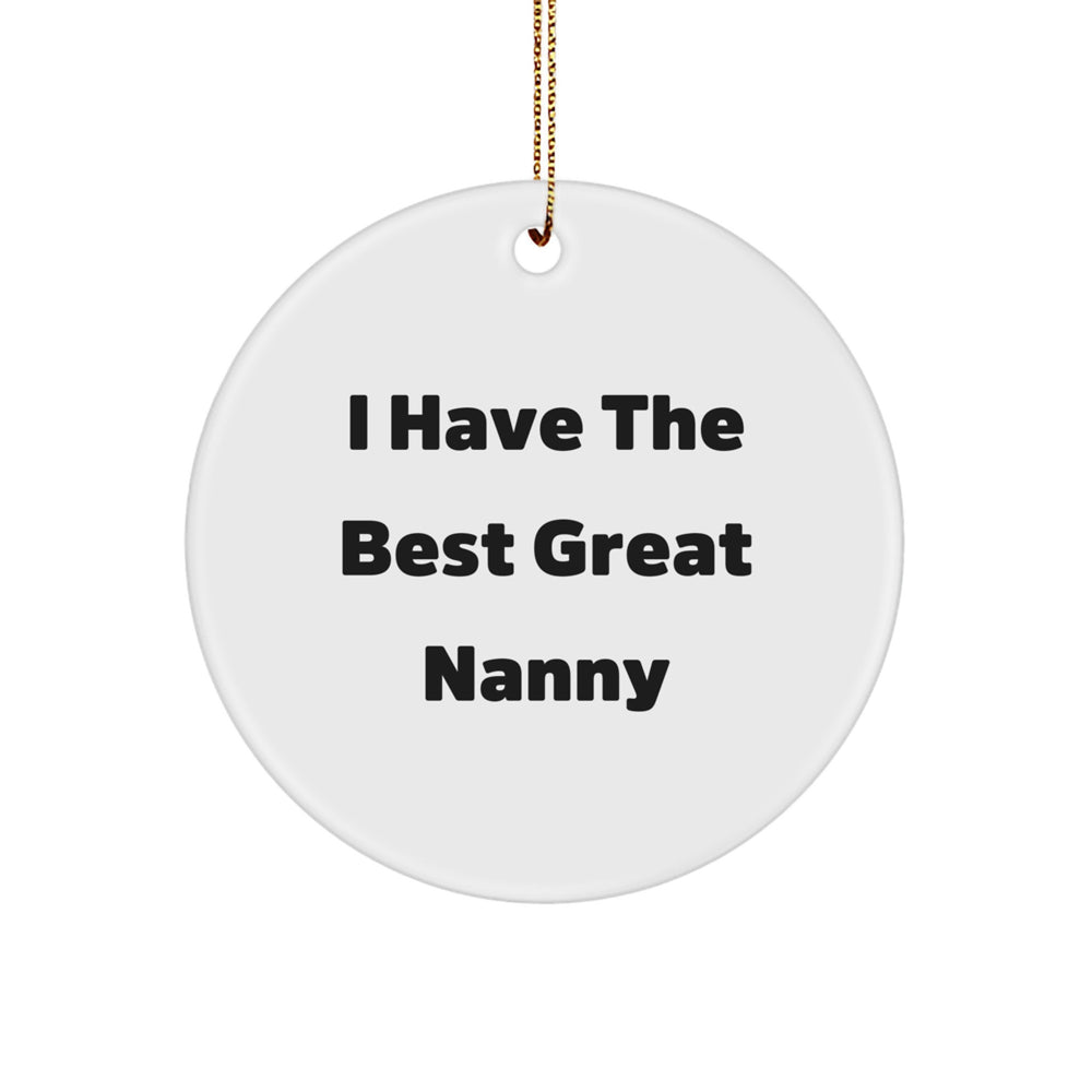 Funny Nanny Gifts from Friends for Nanny - 'I Have The Best Great Nanny' Circle Ornament, Unique Christmas Unique Gifts for Nanny, Superb Nanny Appreciation Gift - Image 1