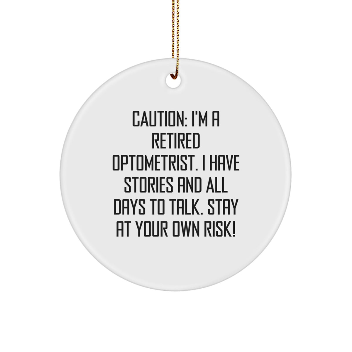 Funny Optometrist Christmas Circle Ornament Gifts from Friends for Optometrist Men and Women - Image 1