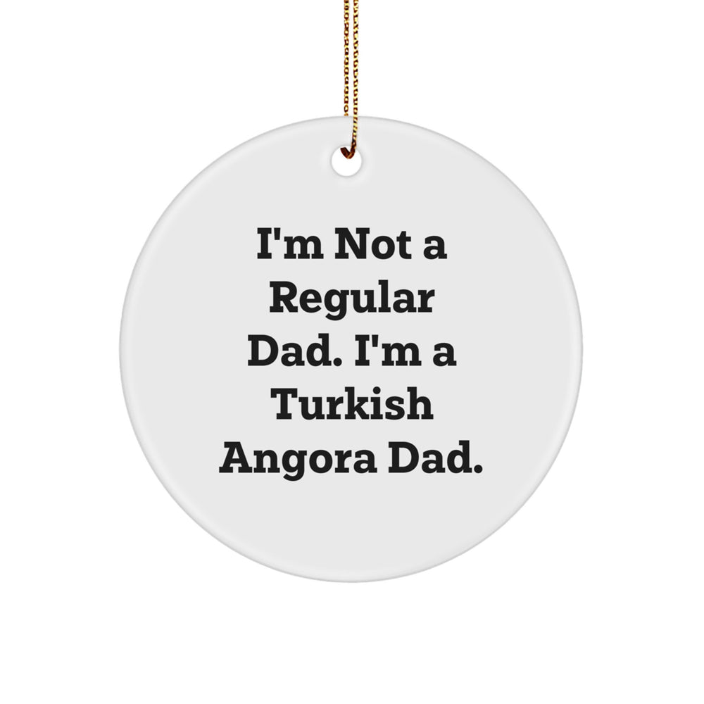 Funny Turkish Angora Cat Dad Gifts from Men to Men for Christmas Unique Decorations Circle Ornament - Image 1