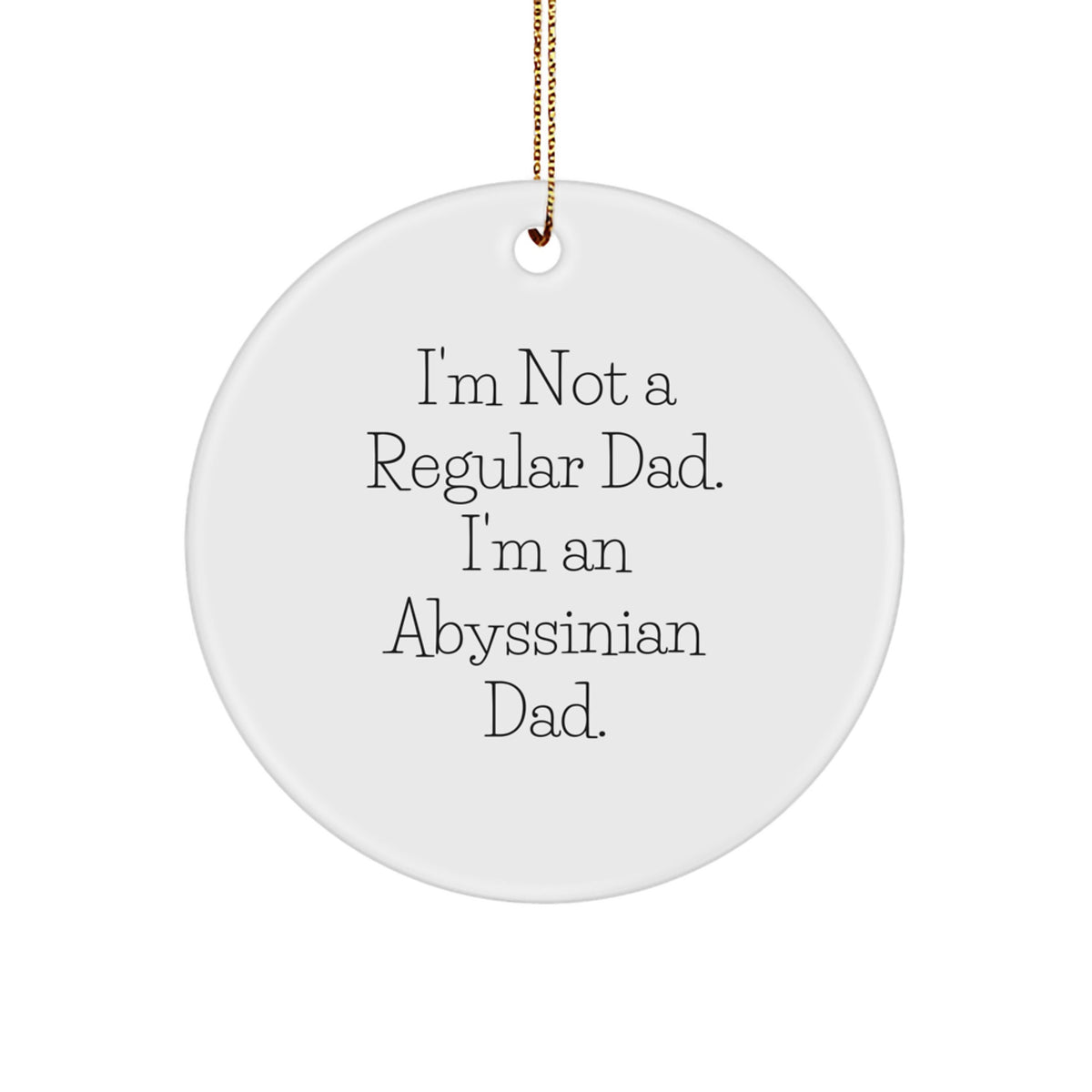 Abyssinian Cat Gifts from Men, Unique Christmas Ornaments for Abyssinian Cat Lovers, Funny Cat Dad Quote - Image 1