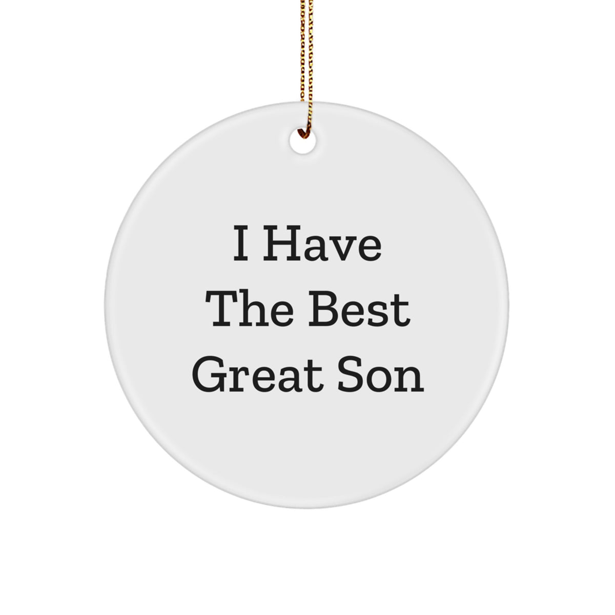 Funny Son Gifts from Mom, Dad, or Friends - I Have The Best Great Son Circle Ornament for Christmas - Image 1