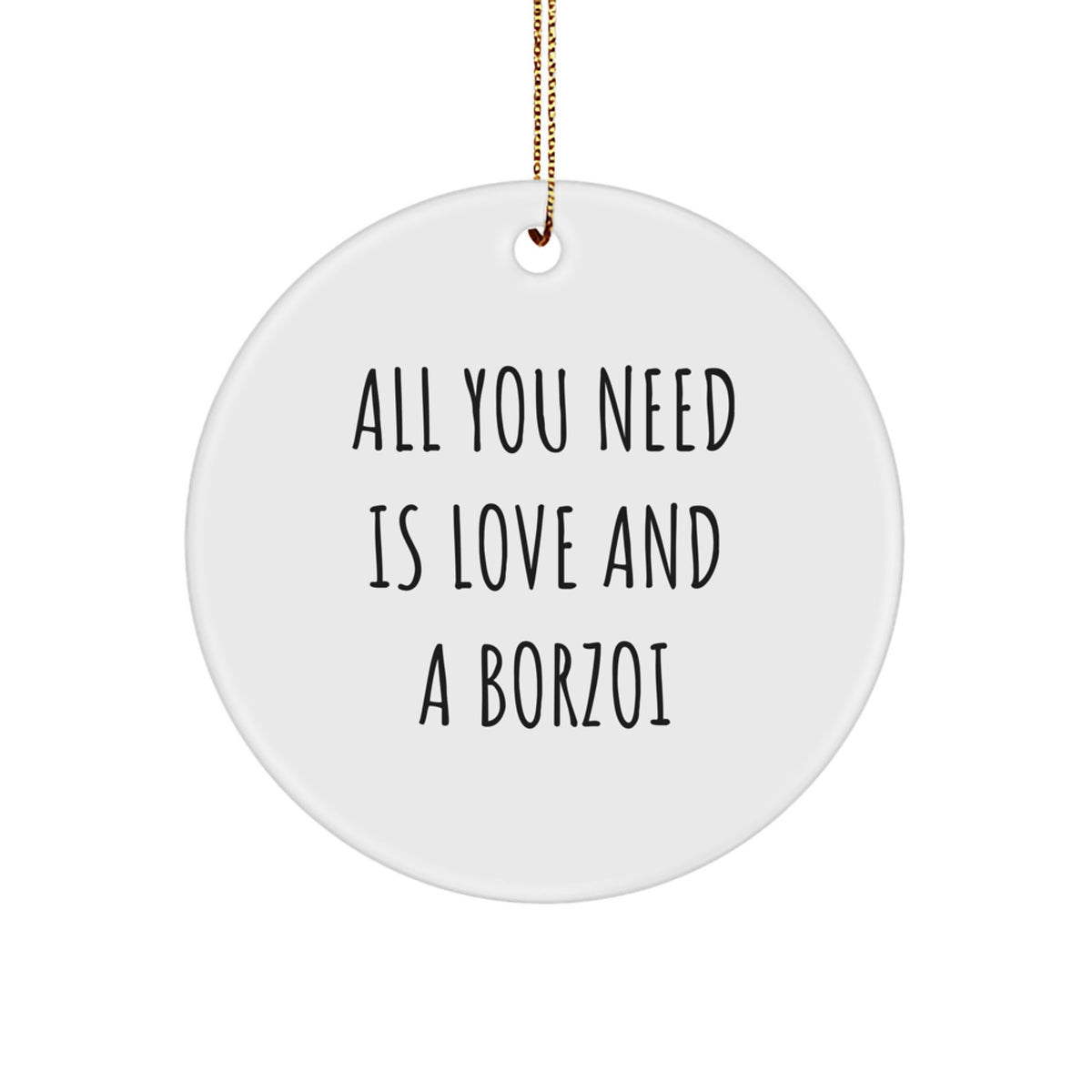 Funny Borzoi Dog Christmas Circle Ornaments Gifts from Friends for Borzoi Dog Lovers - Image 1