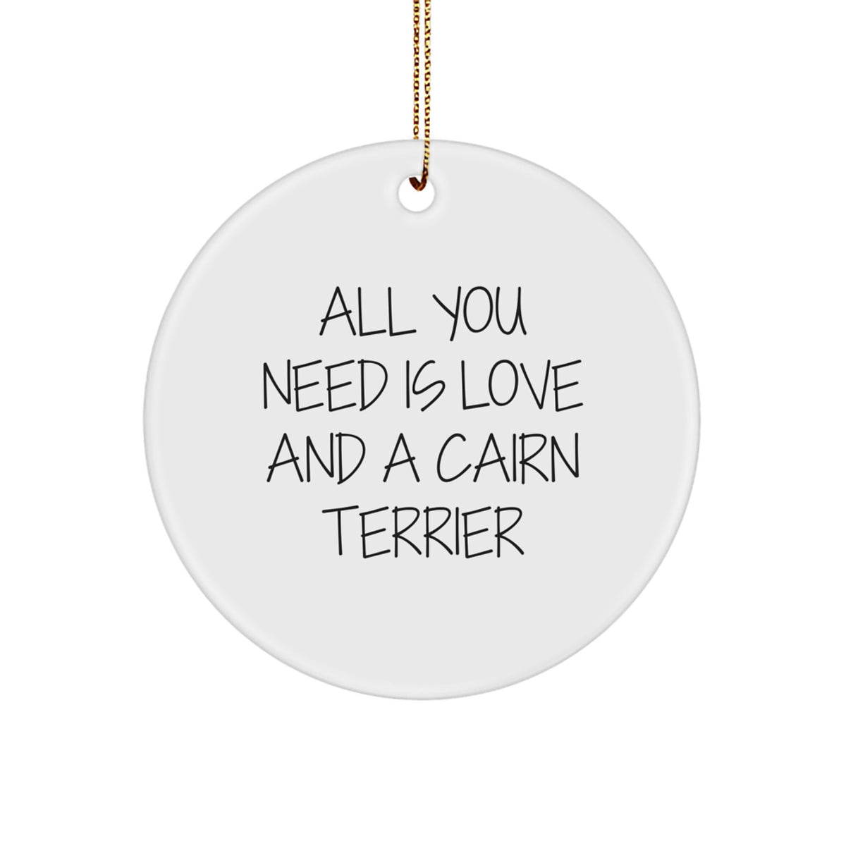Cute Cairn Terrier Dog Circle Ornament Gifts from Family for Christmas - Image 1