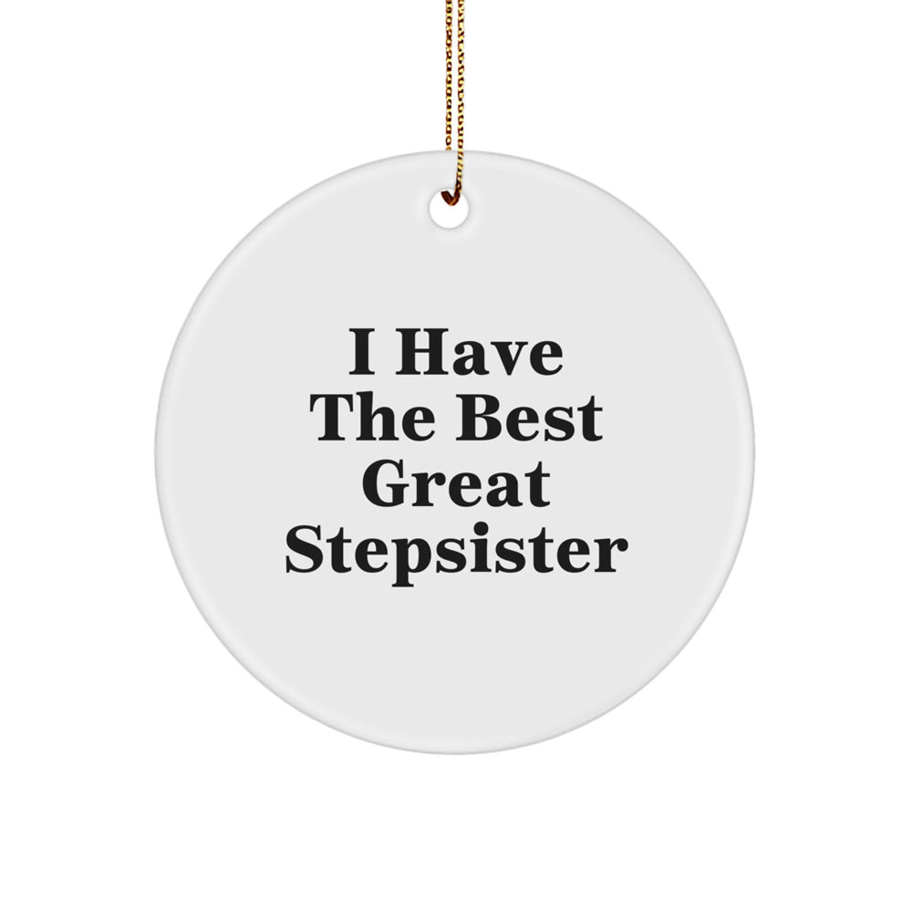 Funny Stepsister Gifts from Men - I Have The Best Great Stepsister Circle Ornament for Christmas - Image 1