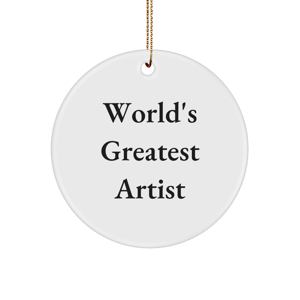World's Greatest Artist Circle Ornament Gifts from Friends to Family, Perfect for Christmas - Image 1