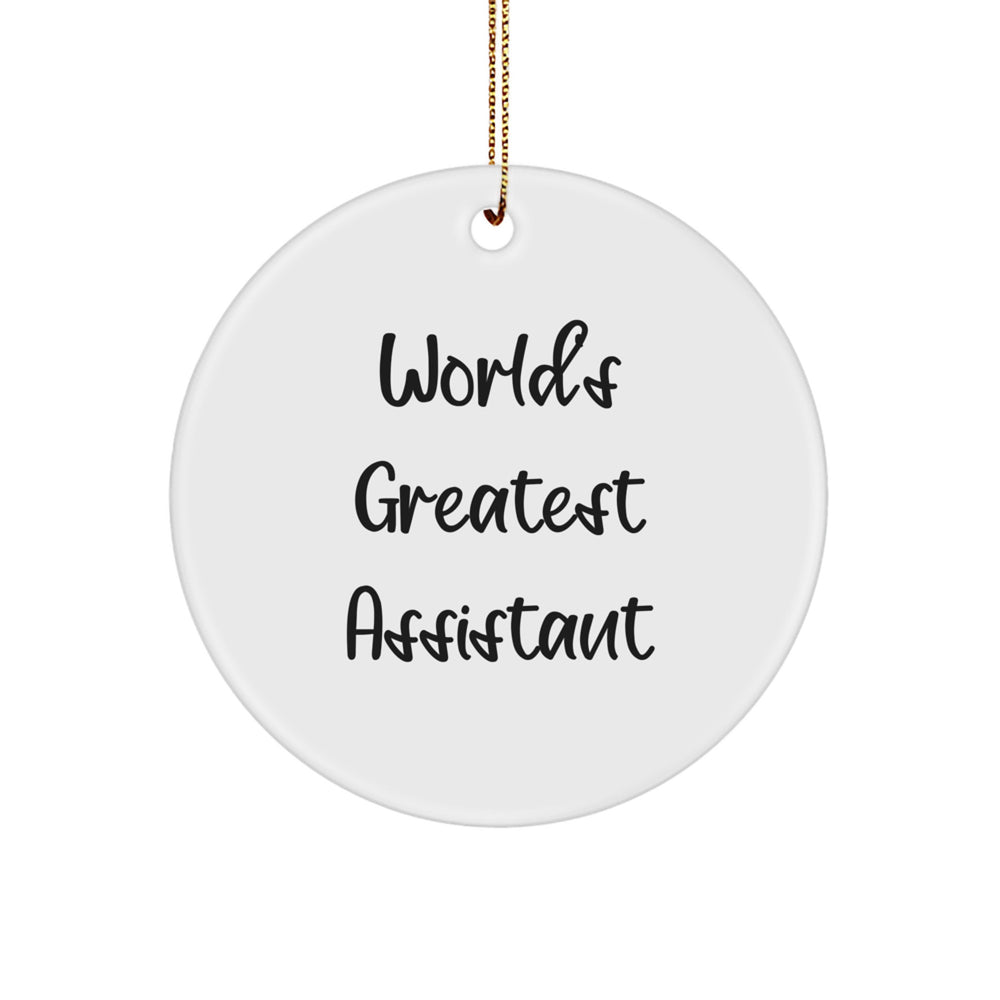 Funny World's Greatest Assistant Circle Ornament Gifts from Friends for Christmas - Image 1