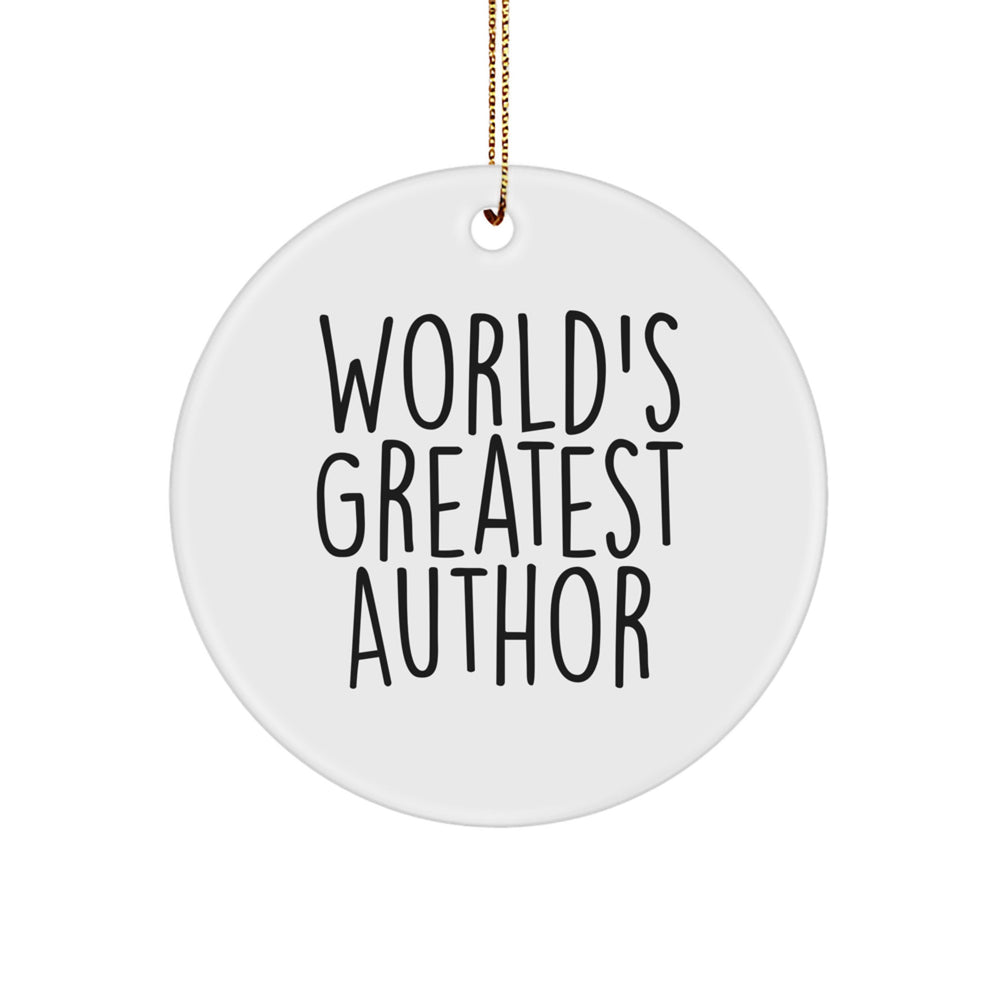 Funny World's Greatest Author Circle Ornament Gifts from Friends for Author, Christmas Unique Gifts - Image 1