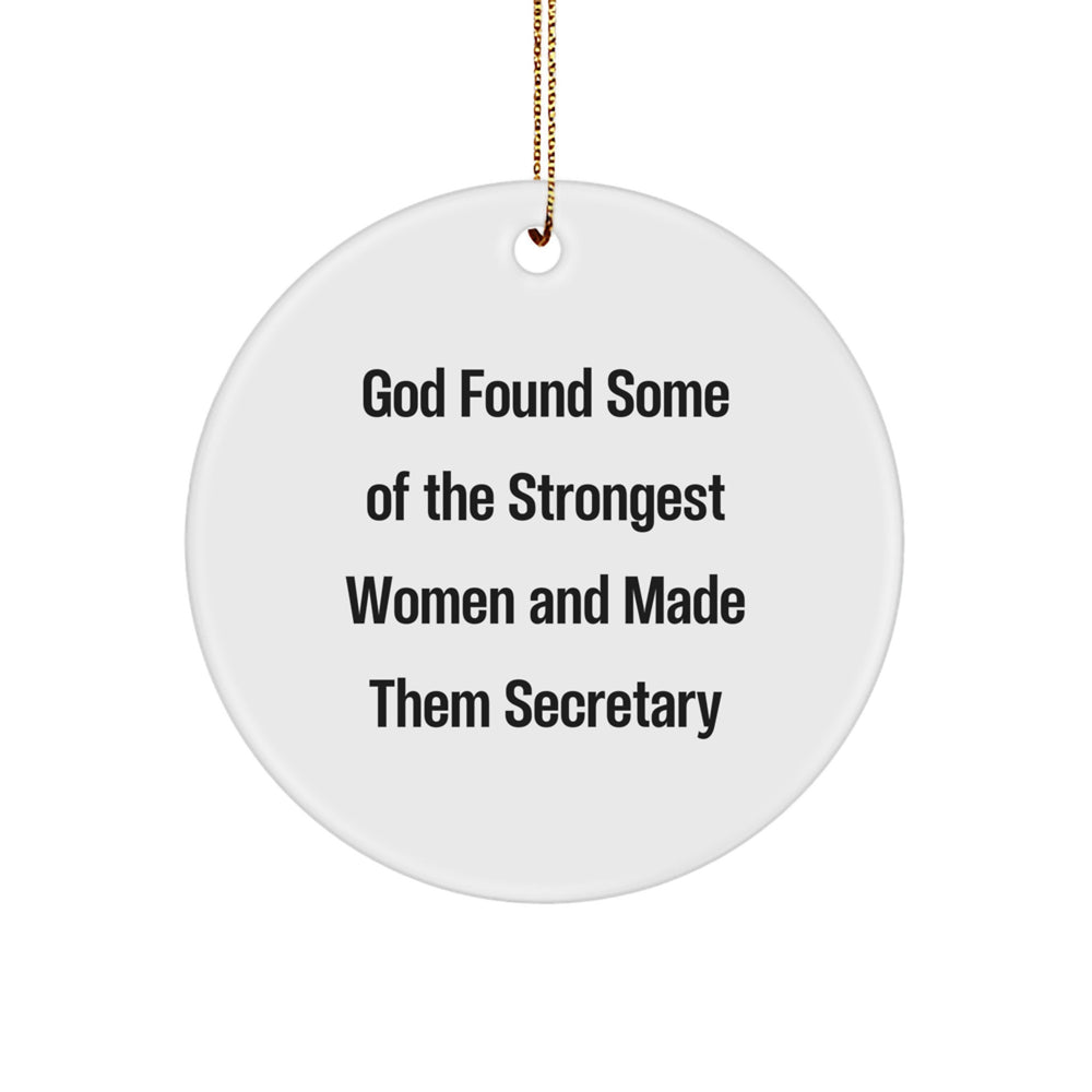Funny Secretary Gifts from God's Strong Women Circle Ornament for Women or Friends, Christmas Unique Gifts - Image 1
