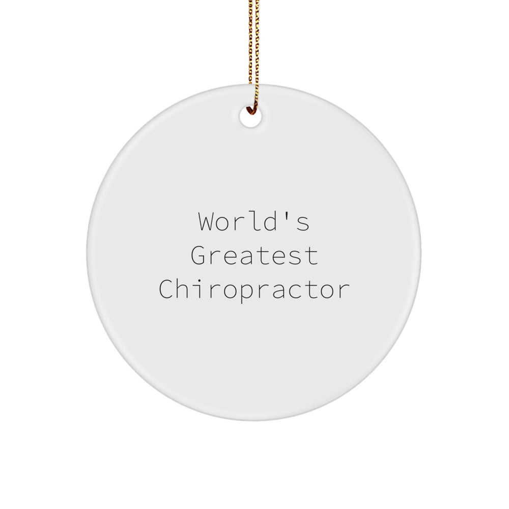 Funny Chiropractor Gifts from Men for Christmas Unique Circle Ornaments 'World's Greatest Chiropractor' with Festive Gold Cord - Image 1