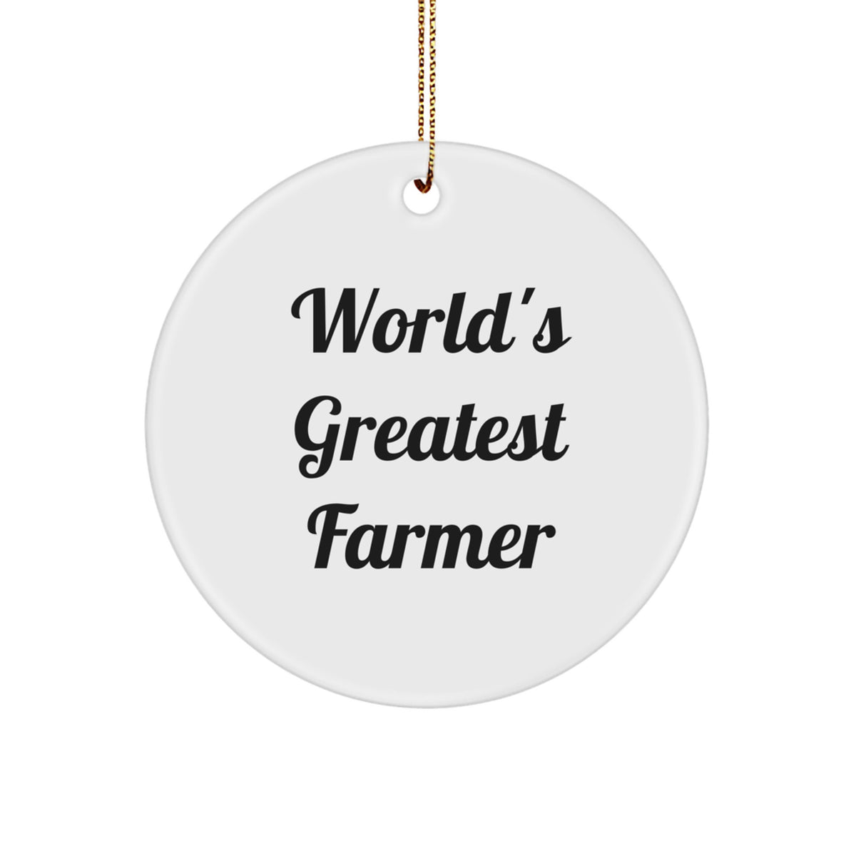 World's Greatest Farmer Gifts for Men, Funny Christmas Circle Ornament, Gifts from Friends, Farmer Appreciation - Image 1