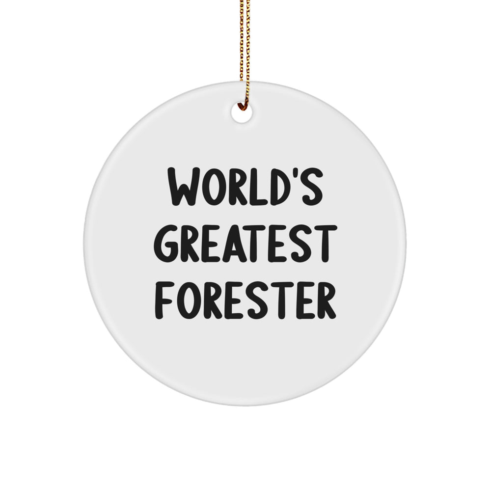 World's Greatest Forester Gifts from Family to Forester Circle Ornament for Christmas Unique Gifts - Image 1