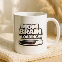 Load image into Gallery viewer, Funny Mom Mug, Mom Brain Loading Coffee Cup, Relatable Mother Humor Gift