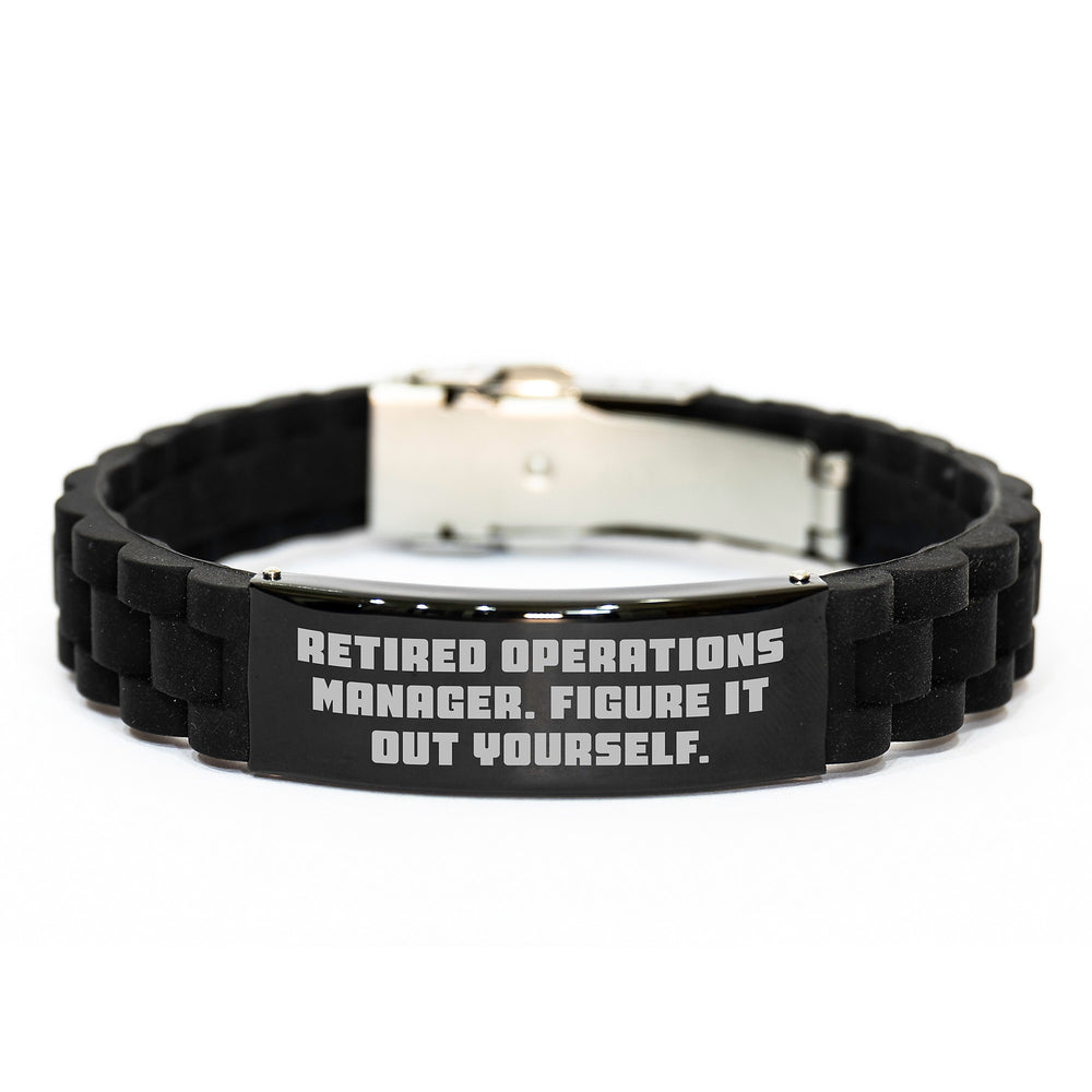 Funny Operations Manager Gifts from Coworkers - Retired Operations Manager Figure It Out Yourself Graduation Unique Gifts for Men and Women Glide lock Clasp Bracelet - Image 1