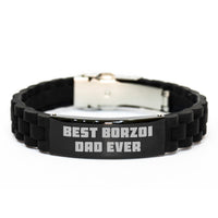 Load image into Gallery viewer, Funny Borzoi Dog Gifts for Men, Best Borzoi Dad Ever Glide lock Clasp Bracelet Birthday Unique Gifts from Family - Image 1