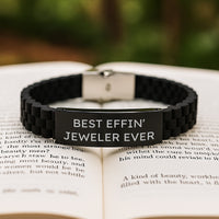 Load image into Gallery viewer, Funny Jeweler Gifts for Her - Best Effin' Jeweler Ever Glide lock Clasp Bracelet for Women Mother's Day Unique Gifts from Husband - Image 2