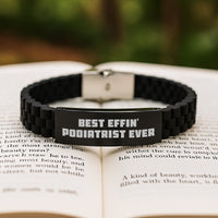 Load image into Gallery viewer, Funny Podiatrist Gifts from Men to Podiatrist, Valentine's Unique Gifts, Glide lock Clasp Bracelet for Best Effin' Podiatrist Ever - Image 2