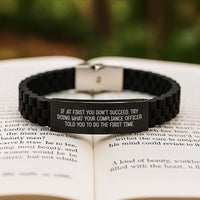 Load image into Gallery viewer, Funny Compliance Officer Gifts for Men Father's Day Glide lock Clasp Bracelet - Gifts from Family - Image 2