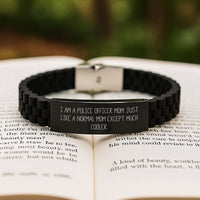 Load image into Gallery viewer, Birthday Gift Police Officer Glidelock Bracelet for Her Present - Image 2